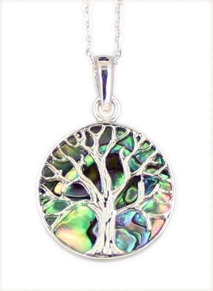 'Tree of life'  Lebensbaum PAUA Shell ABALONE 925 Silber rhodiniert