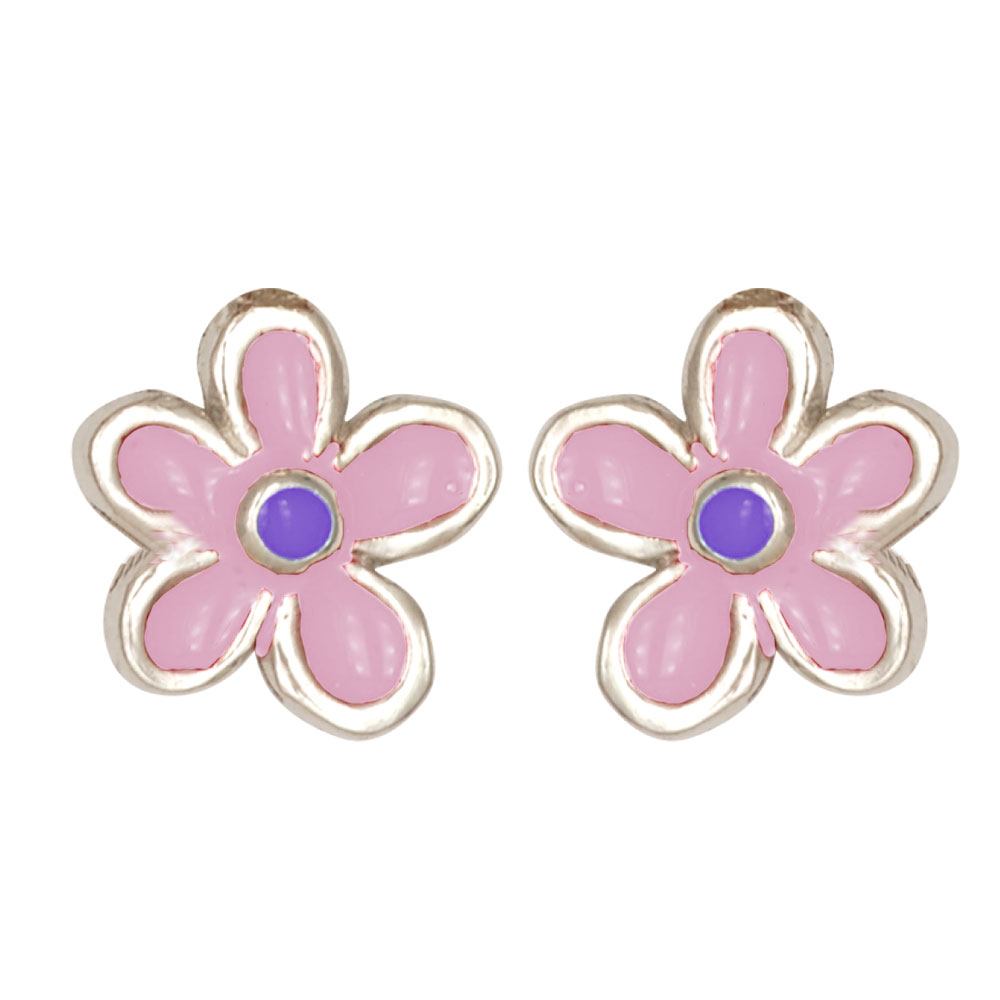 Blümchen Ohrstecker pink 925 Silber