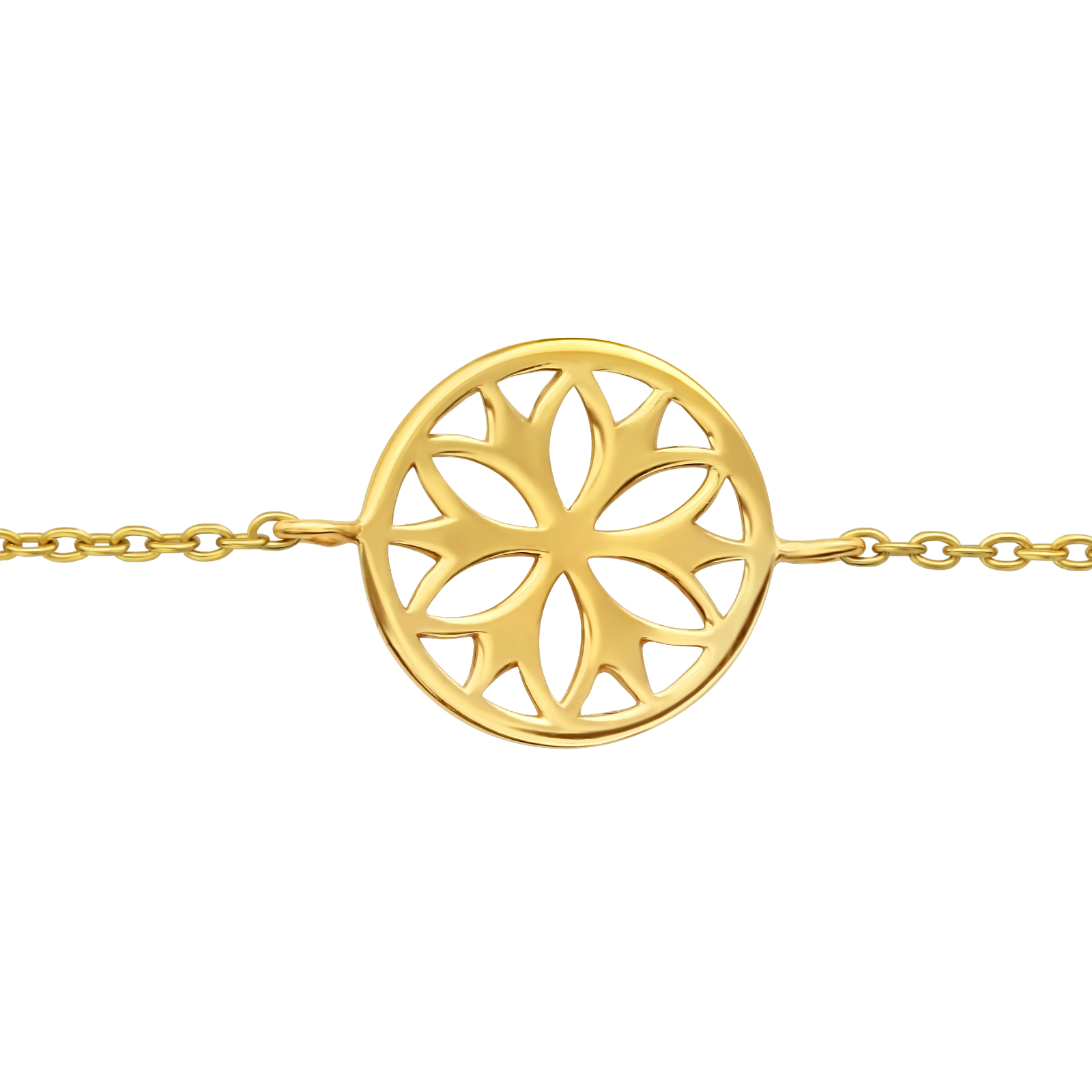 Armband Antik Blume 925 Silber vergoldet