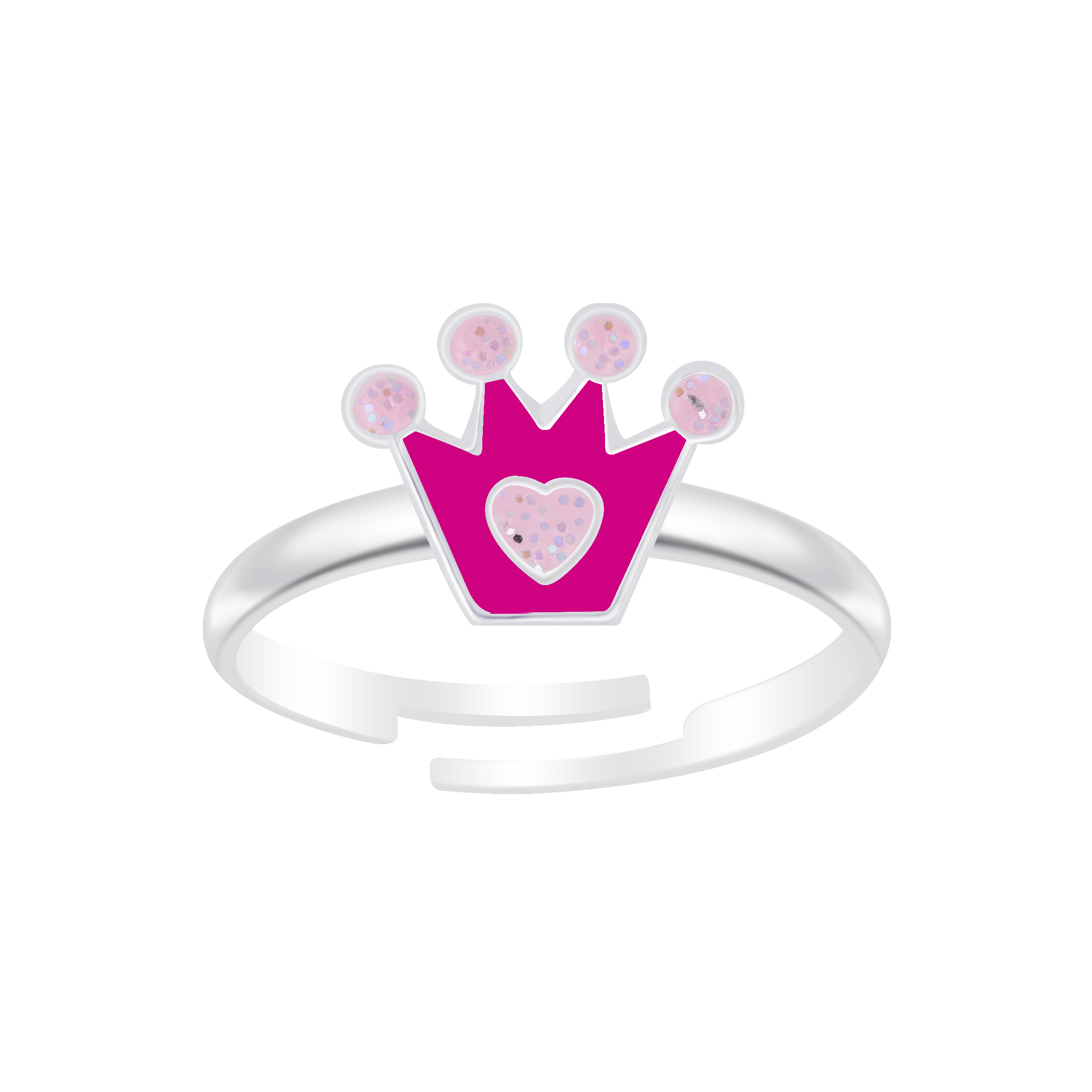 Ring Krone pink 925 Silber e-coated Ring Krone pink 925 Silber e-coated