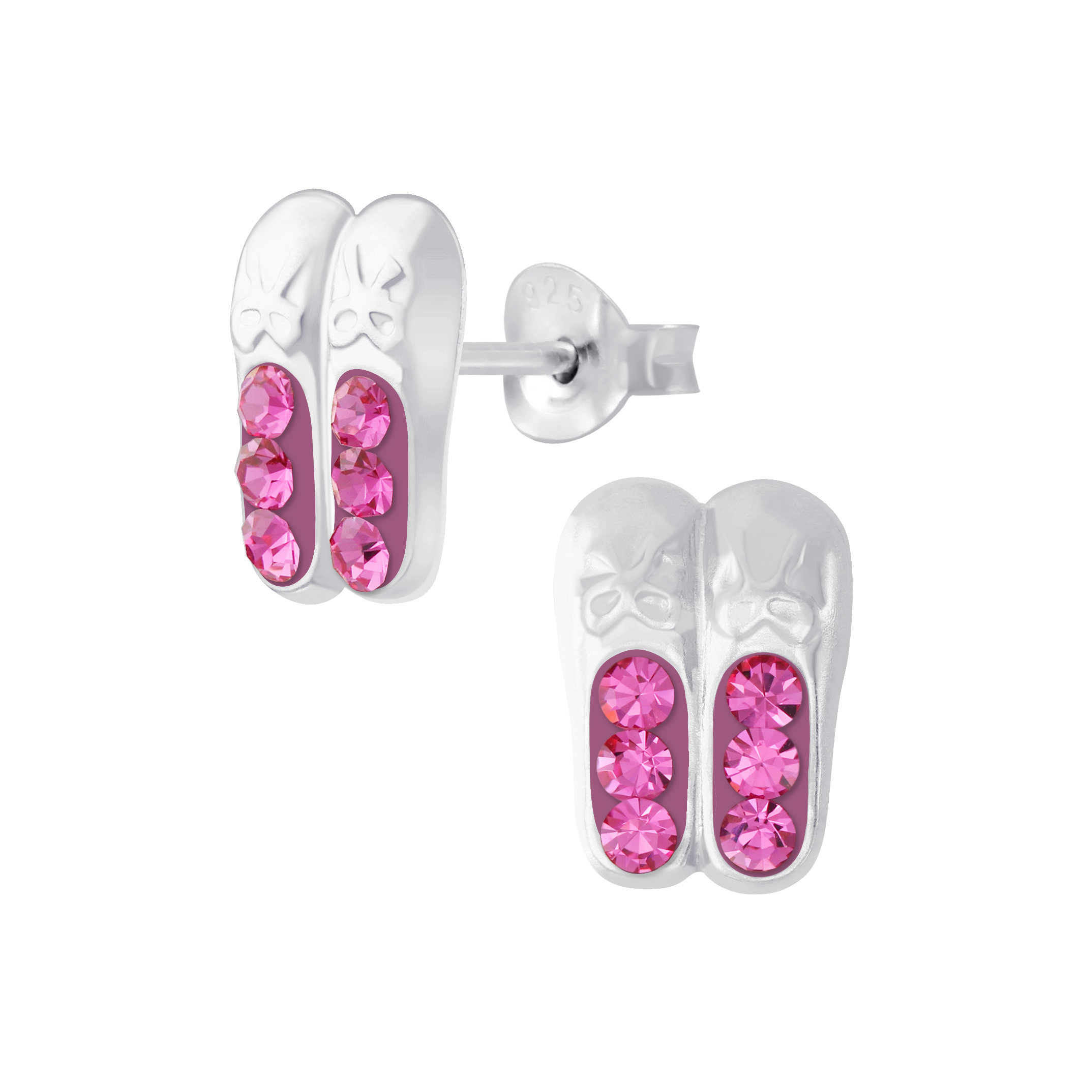 Ohrstecker Ballett Schuhe 925 Silber e-coated Ohrstecker Ballett Schuhe 925 Silber e-coated