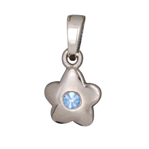 Blüte Anhänger mit Kristall blau 925 Silber Blüte Anhänger mit Kristall blau 925 Silber