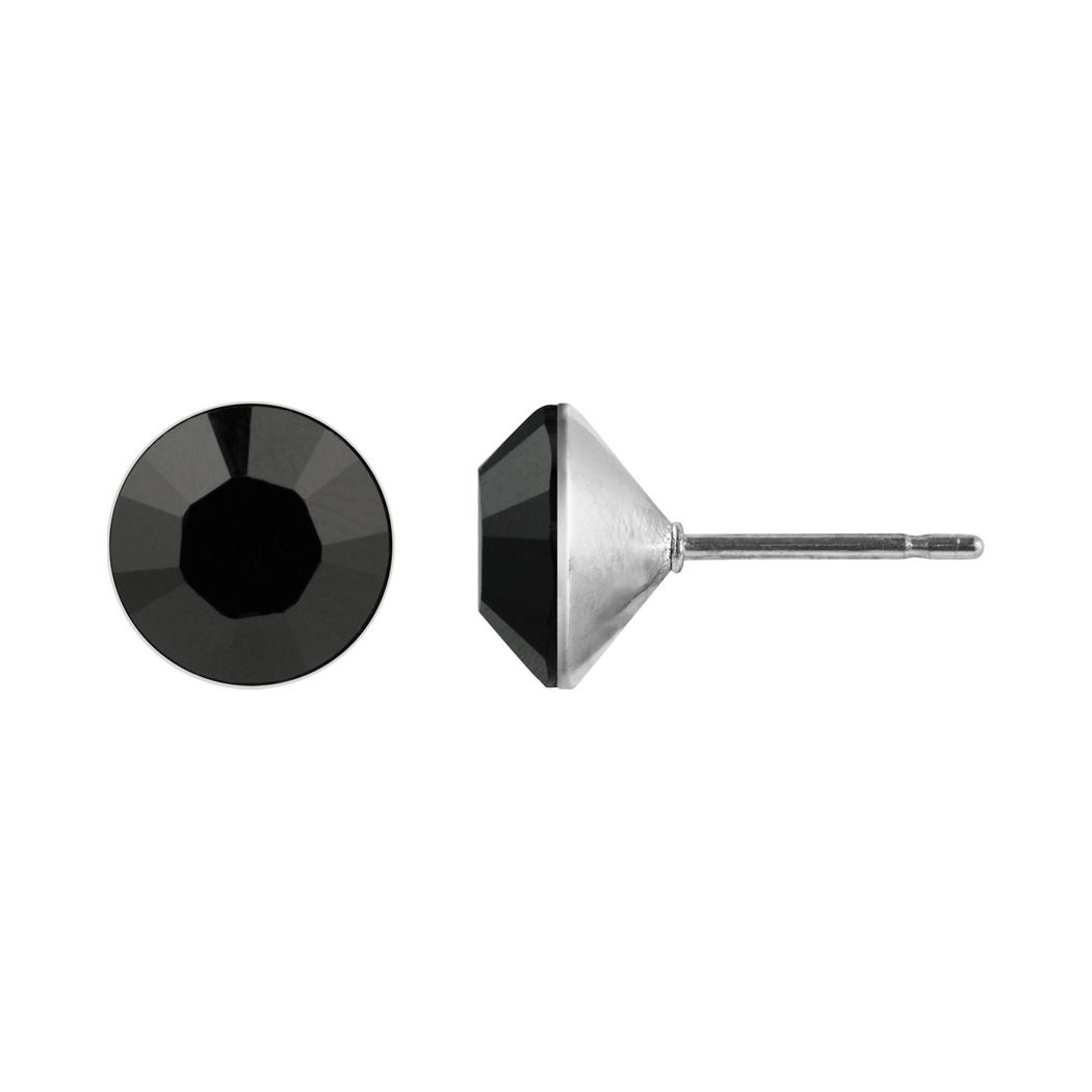 Ohrstecker Kristall 3mm in Jet