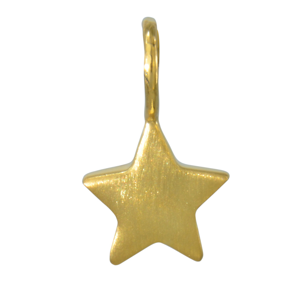 Anhänger Stern 8 mm 925 Silber matt vergoldet Anhänger Stern 8 mm 925 Silber matt vergoldet