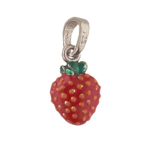 Erdbeeren Anhänger 925 Silber Erdbeeren Anhänger 925 Silber