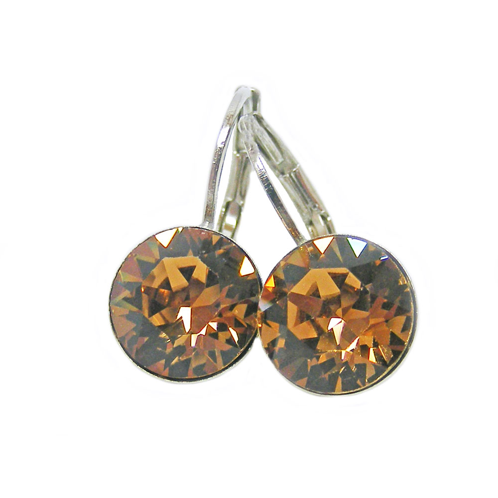 Ohrhänger Kristall 8 mm in Light Smoked Topaz Ohrhänger Kristall 8 mm in Light Smoked Topaz