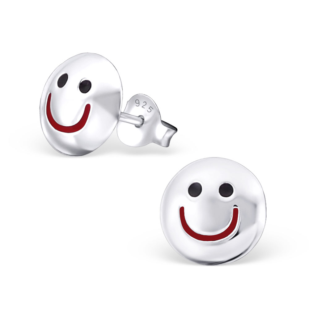 Ohrstecker lachendes Gesicht 925 Silber