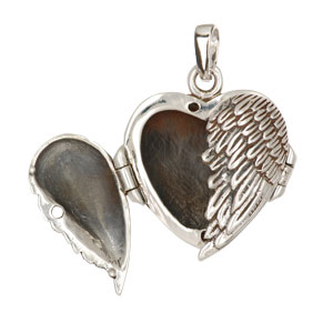 Anhänger Flügel Herz Medaillon 925 Silber Anhänger Flügel Herz Medaillon 925 Silber