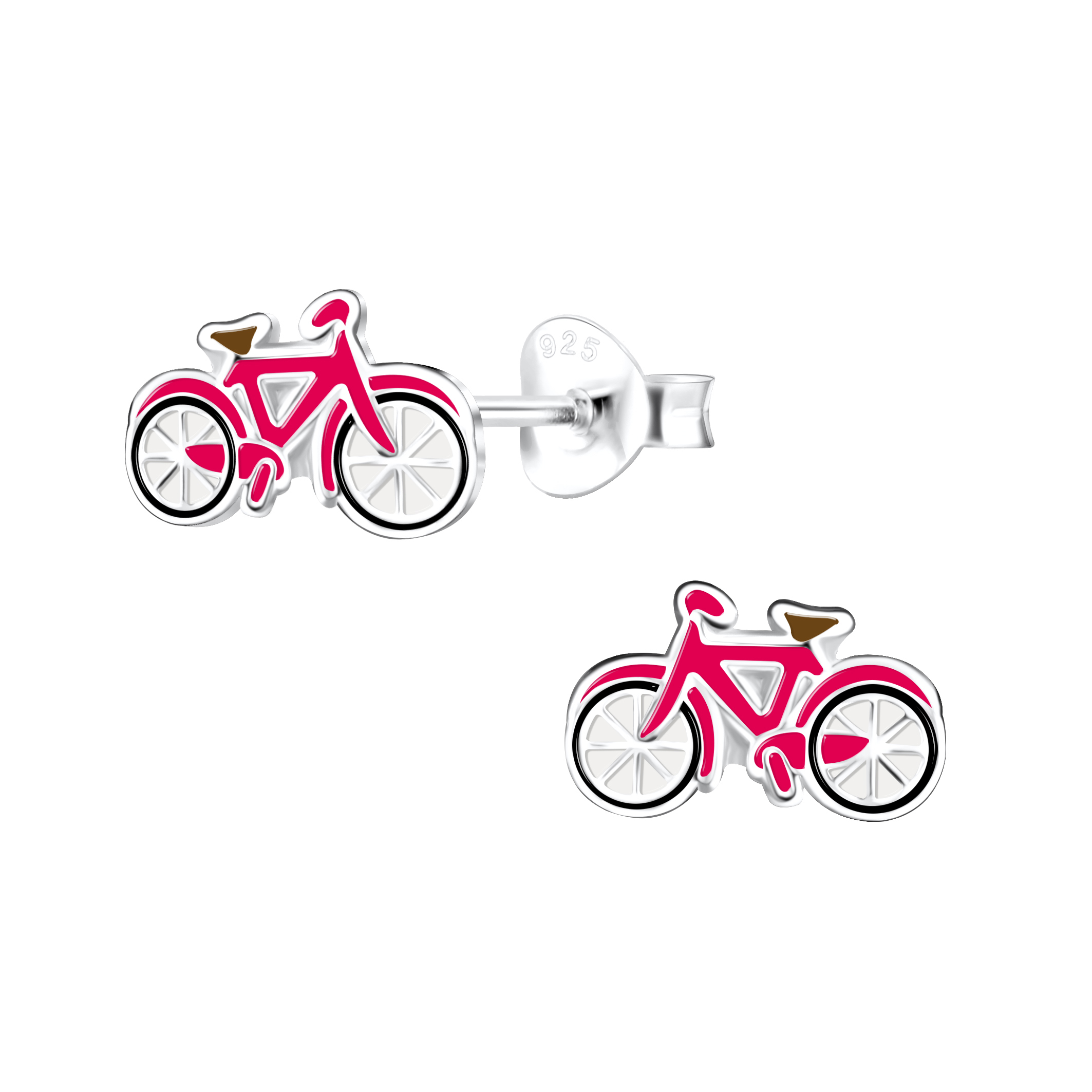 Ohrstecker rotes Fahrrad 925 Silber Ohrstecker rotes Fahrrad 925 Silber