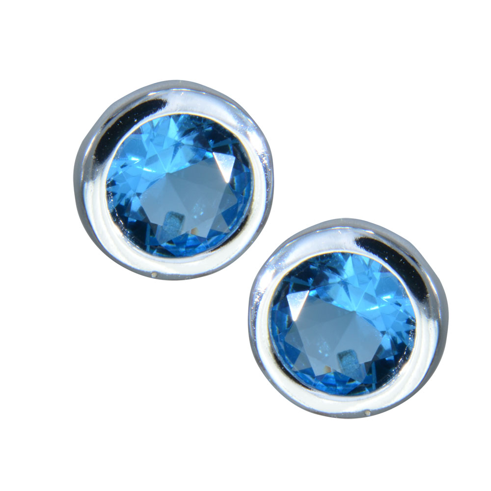 Ohrstecker 10 mm Kristall hellblau 925 Silber Ohrstecker 10 mm Kristall hellblau 925 Silber