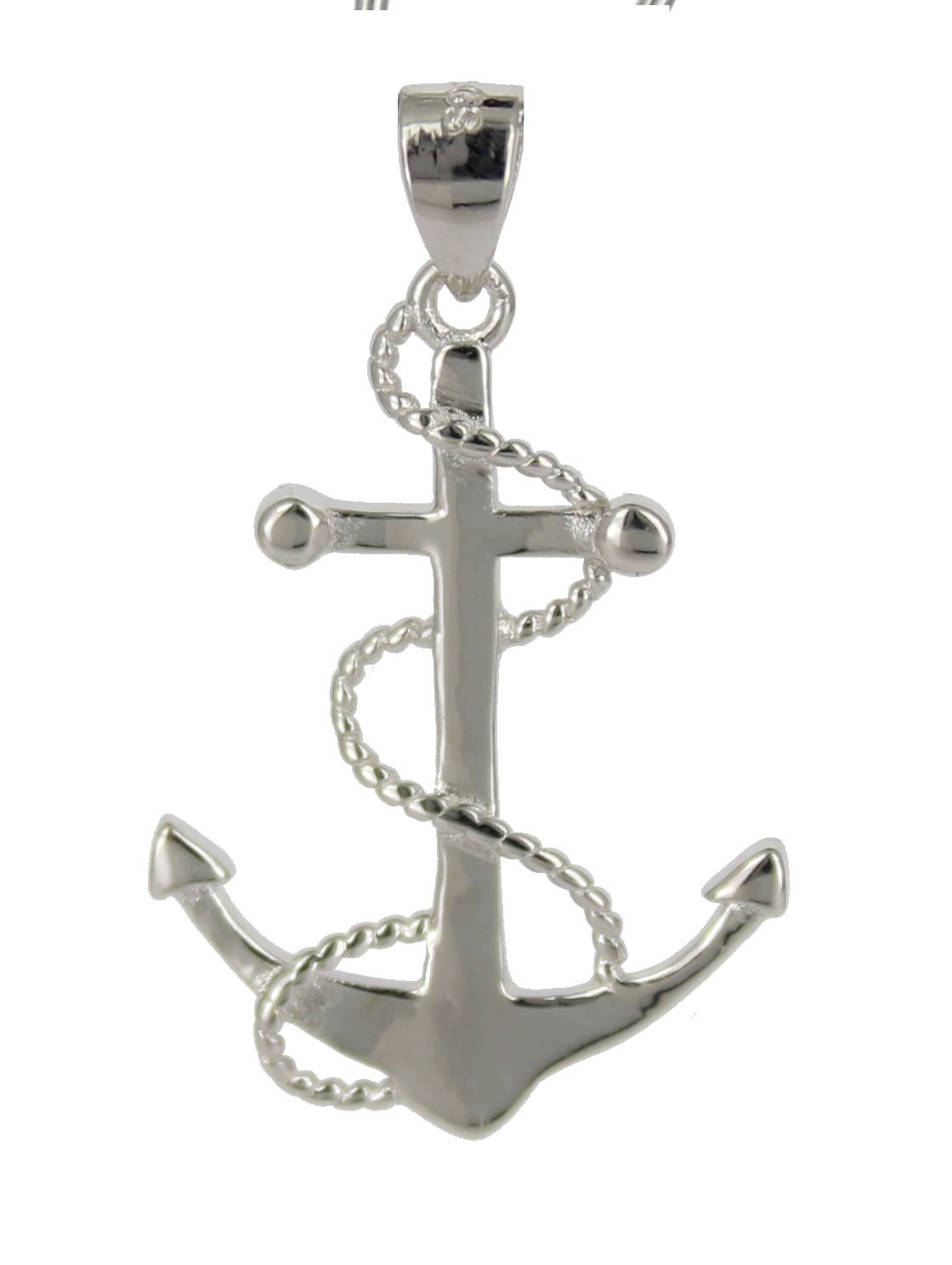 4990_Anhaenger_Anker_mit_Ankerkette_silber Anker mit Tau 925 Silber