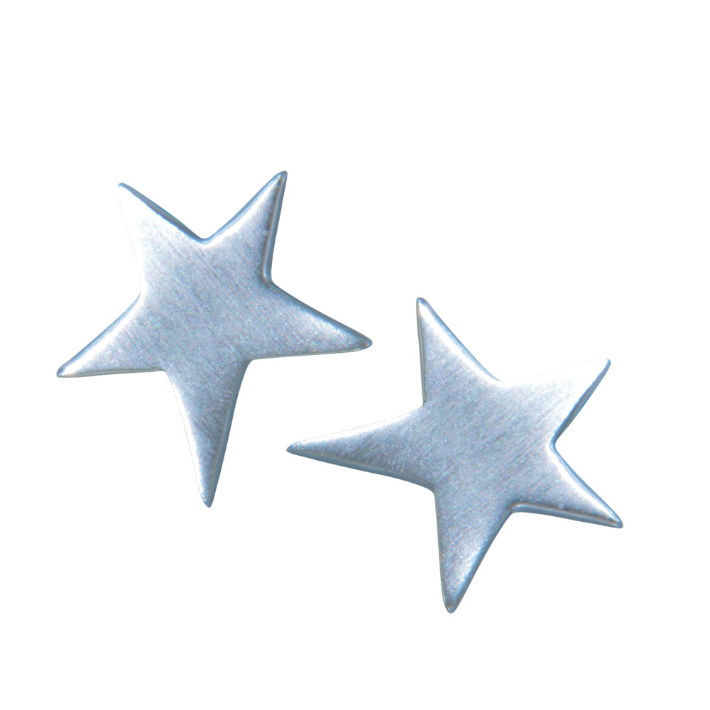 Ohrstecker Stern asymmetrisch ca. 8 mm 925 Silber matt