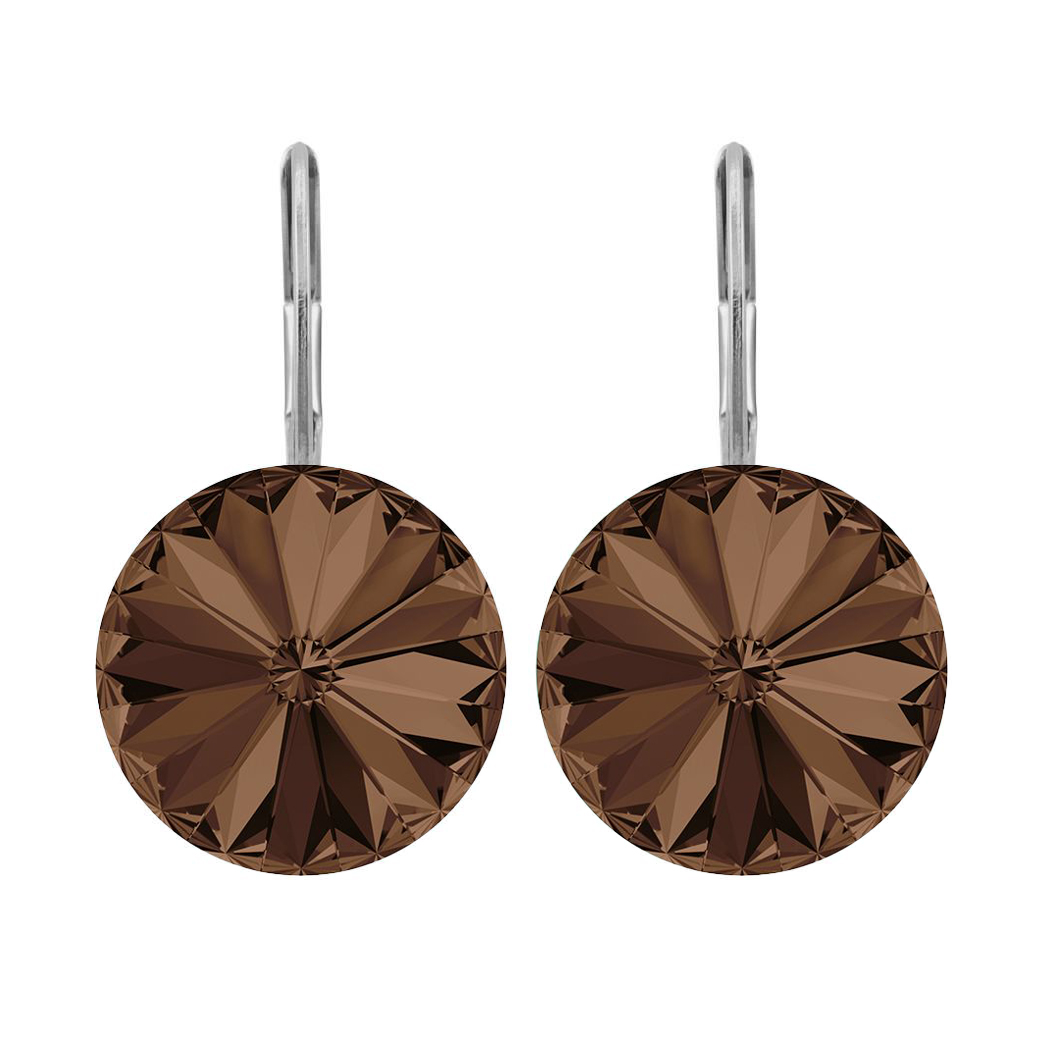 Ohrhänger Kristall 12 mm in Smoked Topaz Ohrhänger Kristall 12 mm in Smoked Topaz