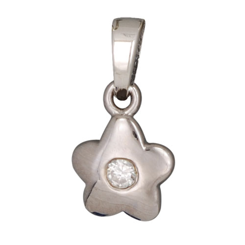 Blüte Anhänger mit Kristall weiß 925 Silber