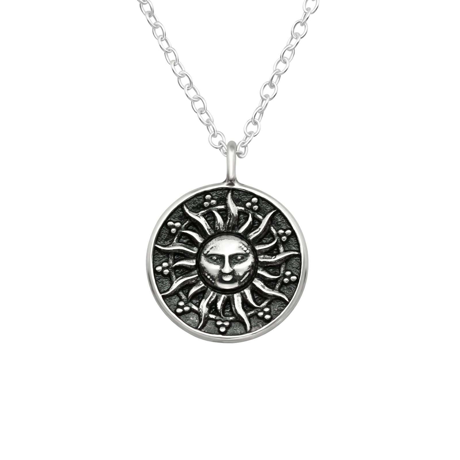 Kette Sonne 45 cm 925 Silber e-coated Kette Sonne 45 cm 925 Silber e-coated
