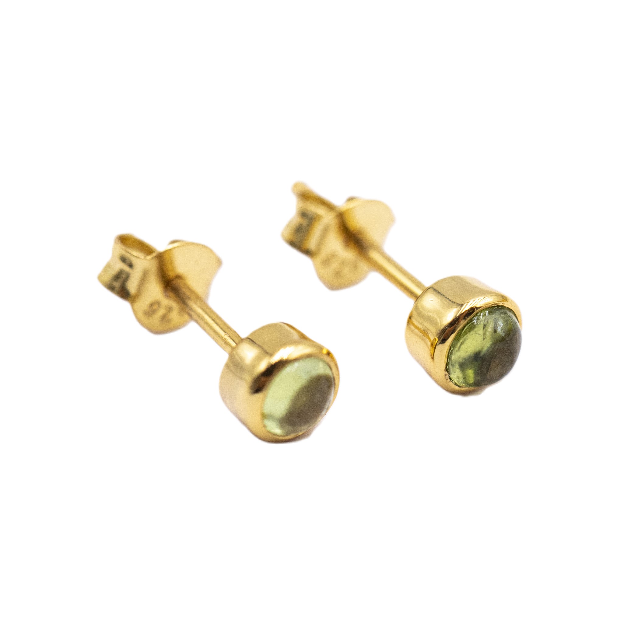 Ohrstecker PERIDOT 925 Silber vergoldet 5 mm