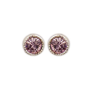 Ohrstecker Kristall 3mm in Light Amethyst