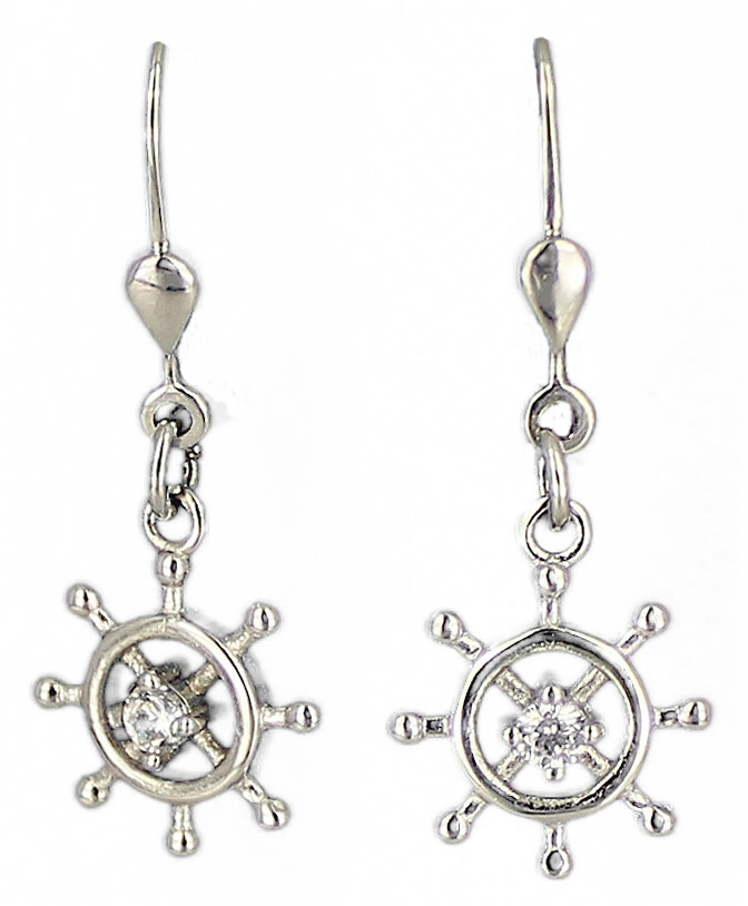 ohrhanger-steuerrad-mit-kristall-925-silber-15096-2912 Ohrhänger Steuerrad mit Kristall 925 Silber
