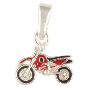 Motorrad Anhänger rot 925 Silber Motorrad Anhänger rot 925 Silber