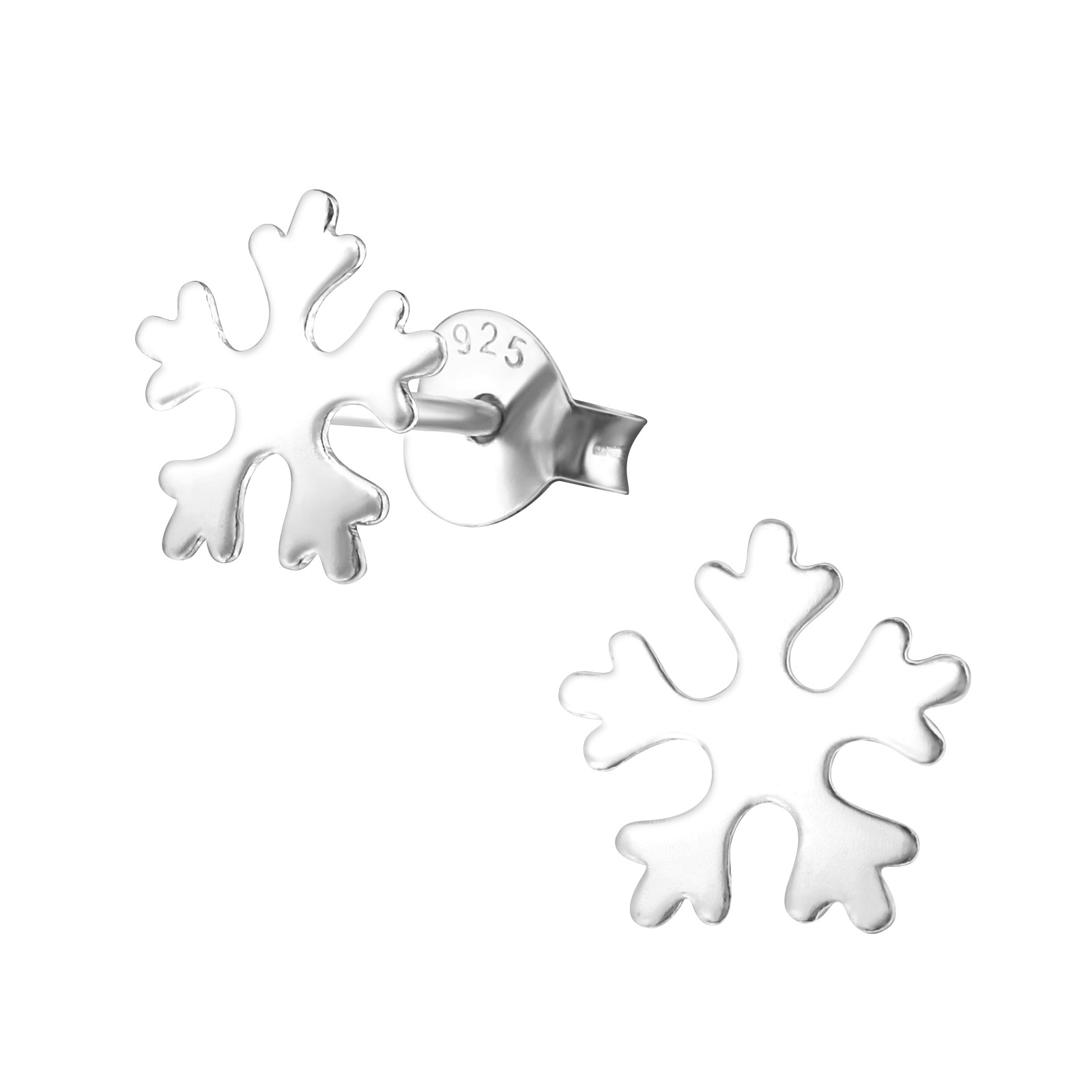 Ohrstecker Schneeflöckchen 925 Silber e-coated