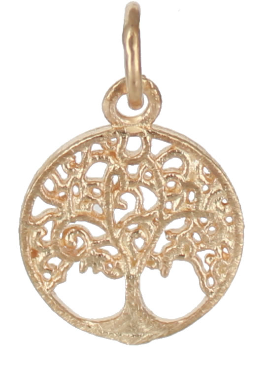 Anhänger rosé vergoldet mattiert*Baum des Lebens*  925 Silber 20 x 1 mm