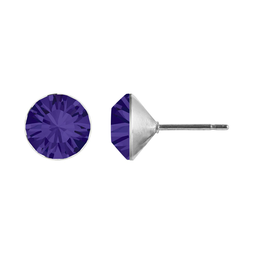 Ohrstecker Kristall 6mm in Red Purple Velvet