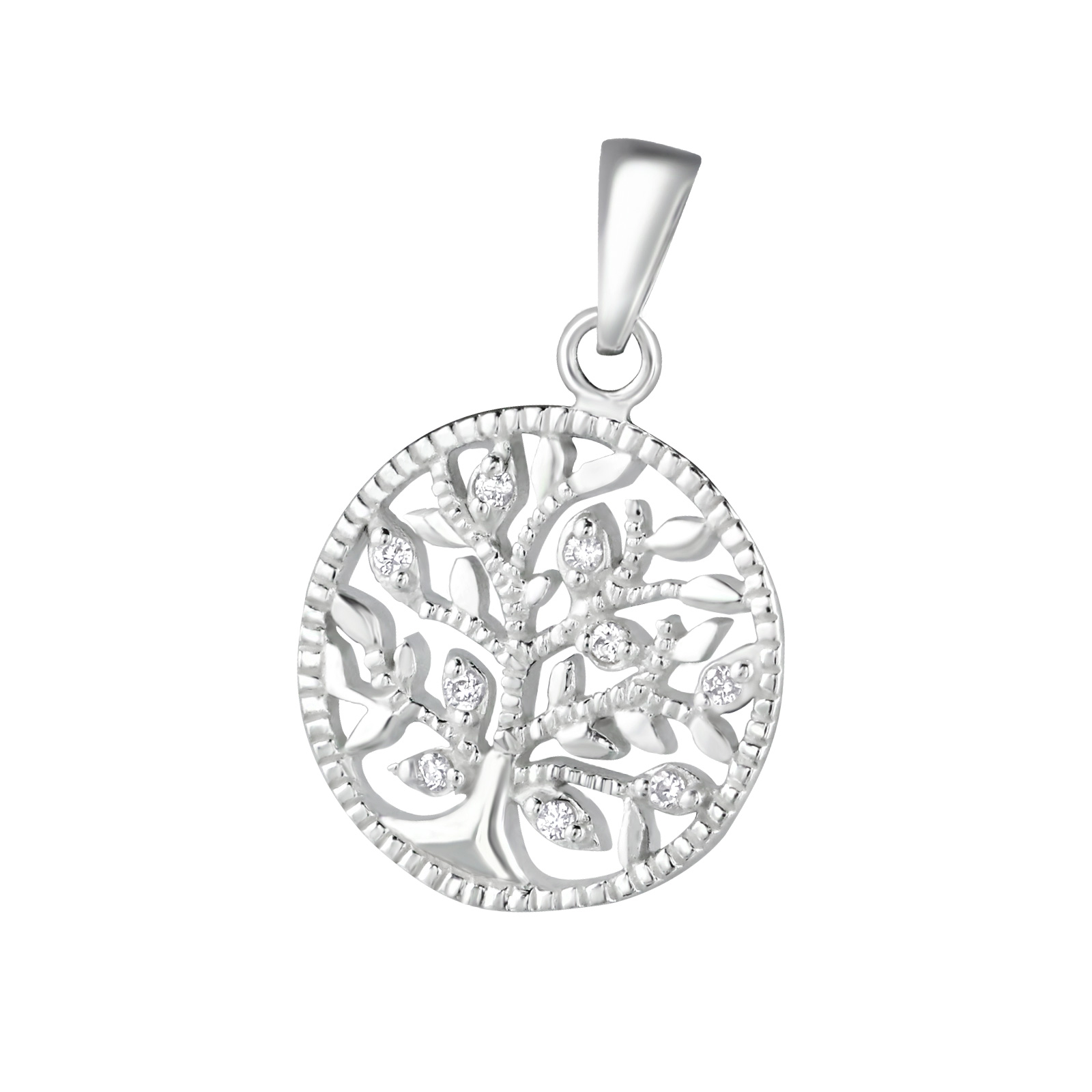 PD-JB8955-36864_CZ_Crystal Anhänger "Tree of Life" CCZ 25 mm 925 Silber