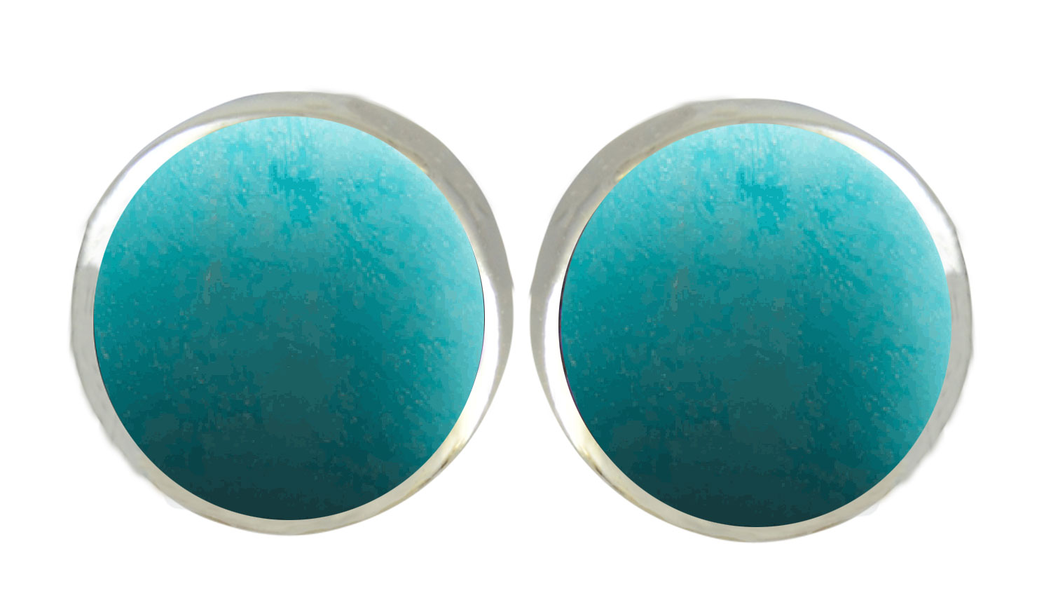 Ohrstecker TURQUOISE 6 mm 925 Silber rhodiniert