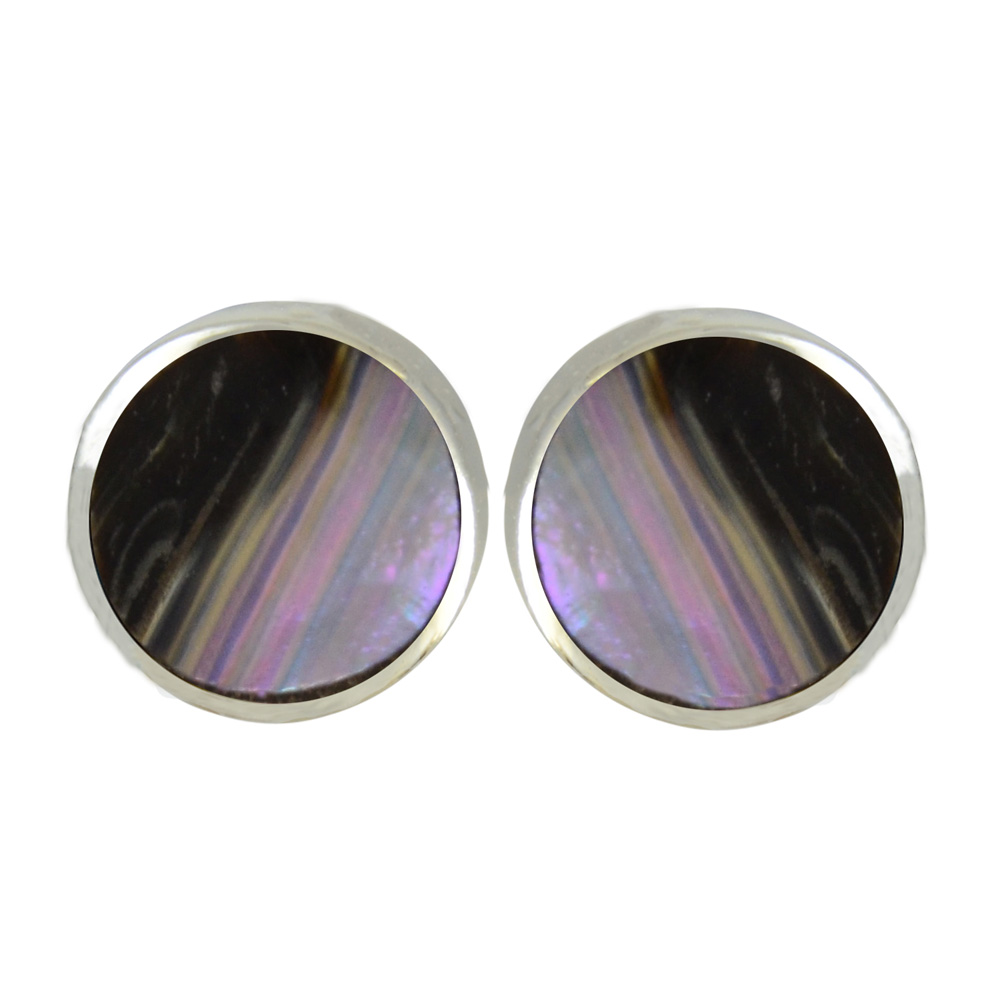 Ohrstecker BLACK LIP 2TONE 6 mm 925 Silber rhodiniert Ohrstecker BLACK LIP 2TONE 6 mm 925 Silber rhodiniert