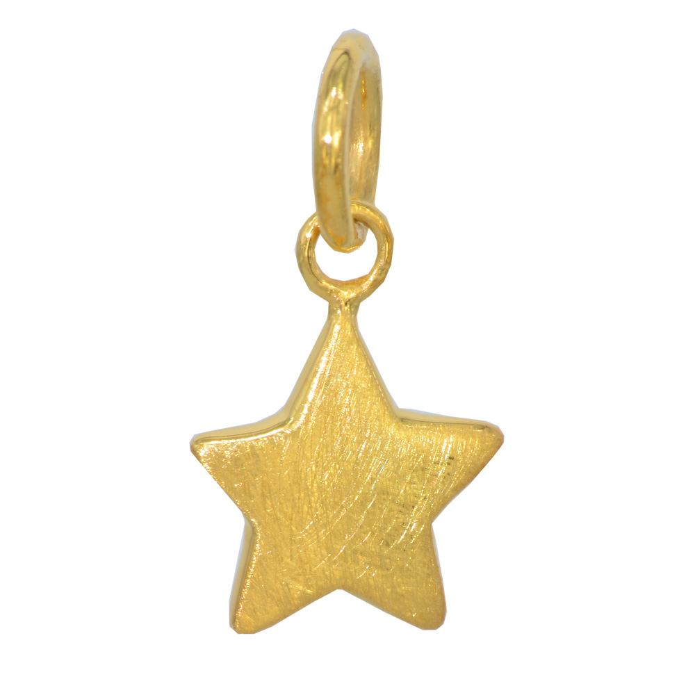 *Anhänger Stern 14 mm 925 Silber gebürstet vergoldet *Anhänger Stern 14 mm 925 Silber gebürstet vergoldet