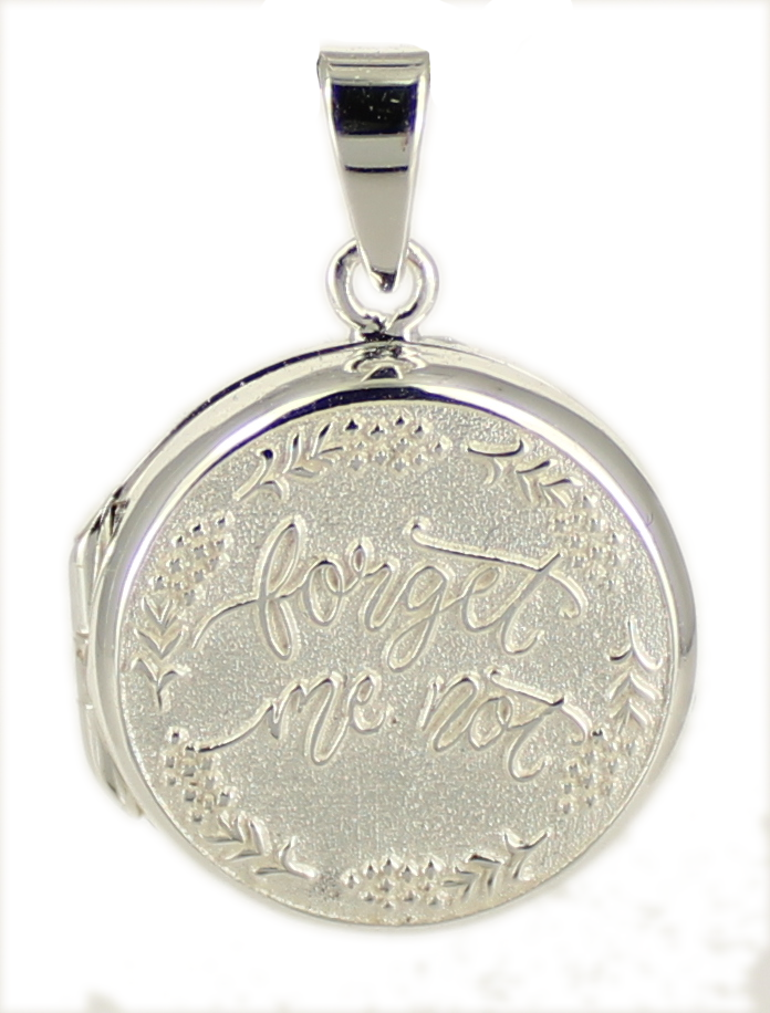 Anhänger Medaillon "forget me not" rund 925 Silber Anhänger Medaillon "forget me not" rund 925 Silber