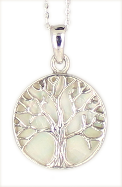 Kette 'Tree of life' Lebensbaum WHITE Mother of Pearl 925 Silber rhodiniert Kette 'Tree of life' Lebensbaum WHITE Mother of Pearl 925 Silber rhodiniert