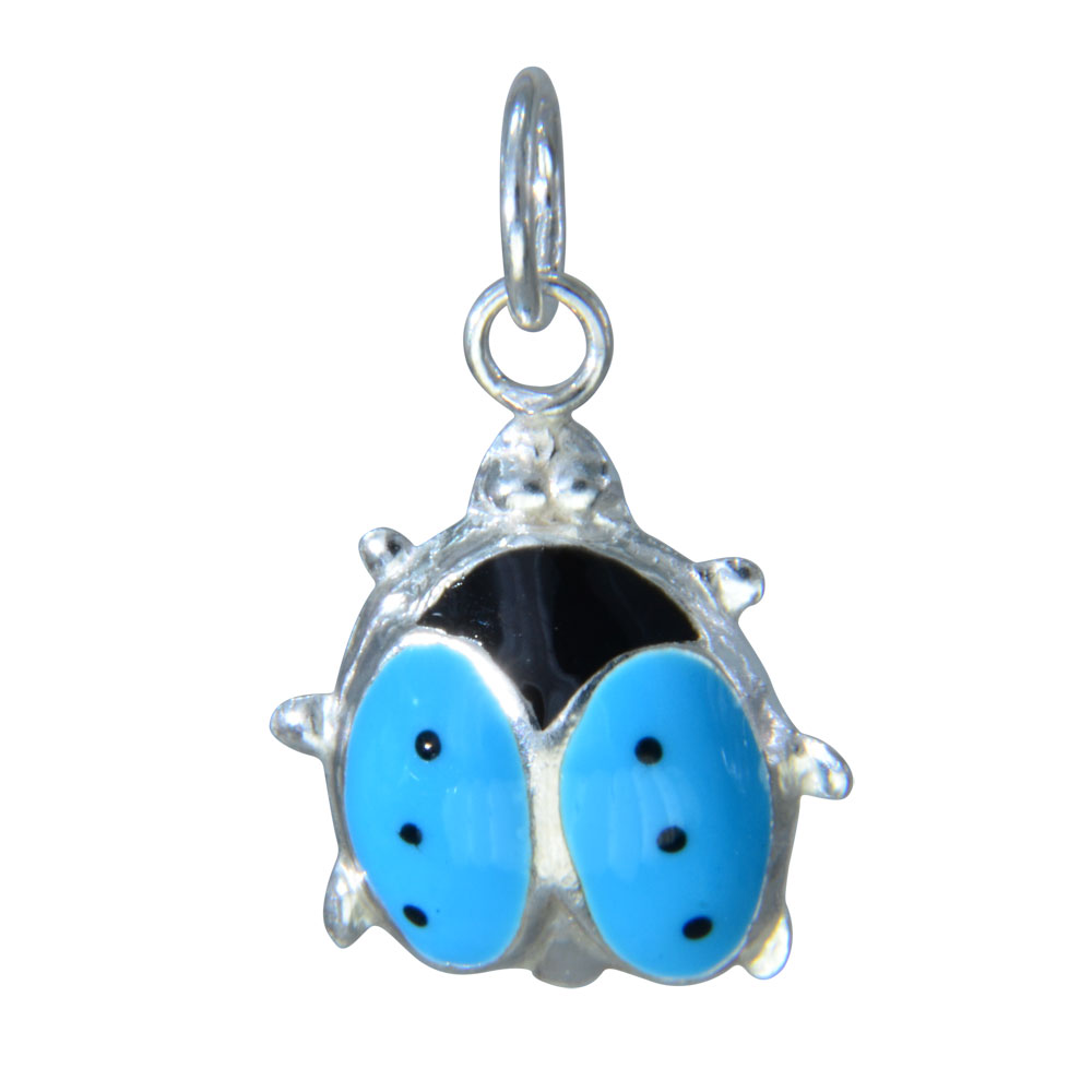 Anhänger Marienkäfer hellblau 925 Silber