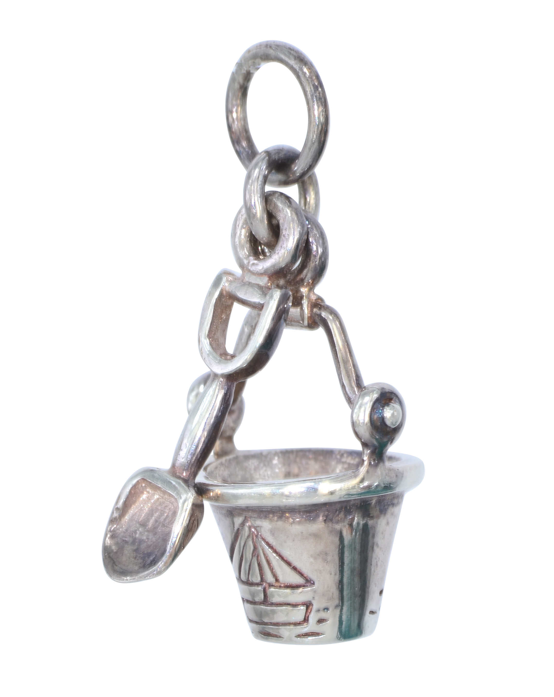 Anhänger Strandeimer mit Schaufel 925 Silber Anhänger Strandeimer mit Schaufel 925 Silber