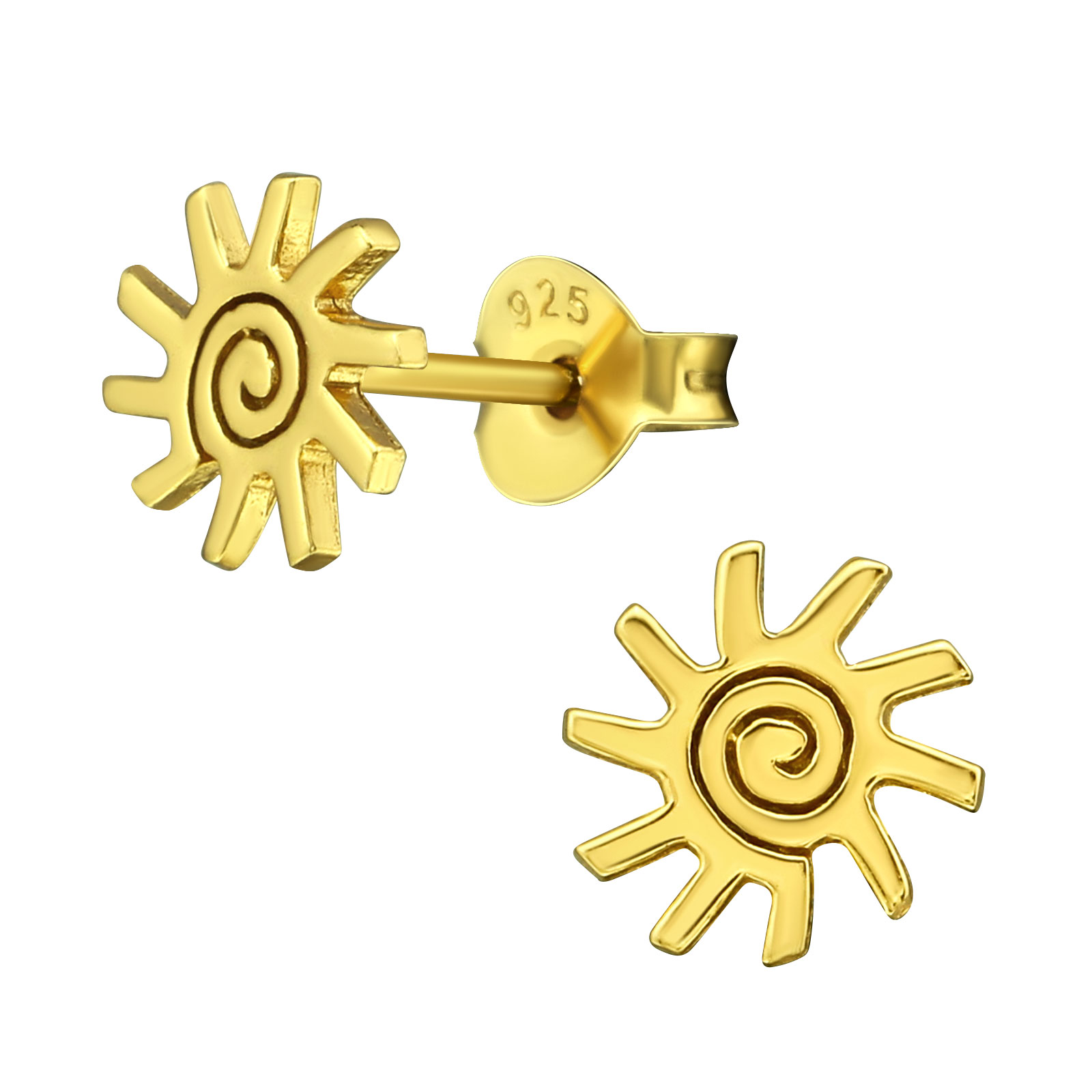 Ohrstecker Sun 925 Silber vergoldet