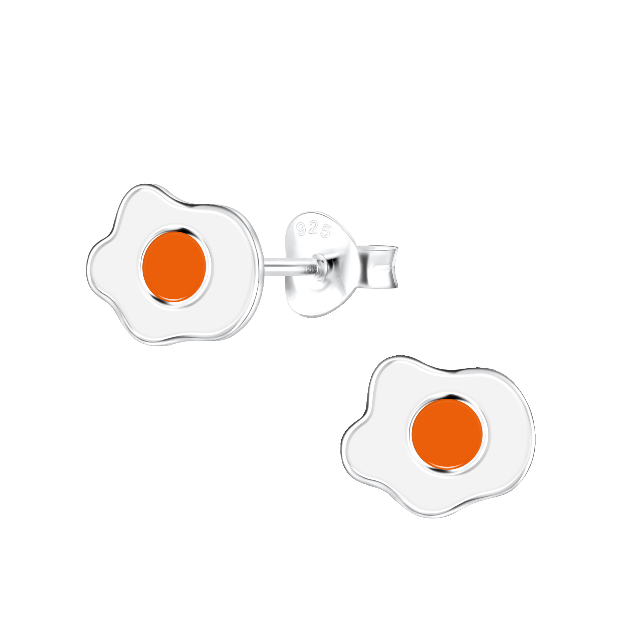 Ohrstecker Spiegelei 925 Silber e-coated Ohrstecker Spiegelei 925 Silber e-coated