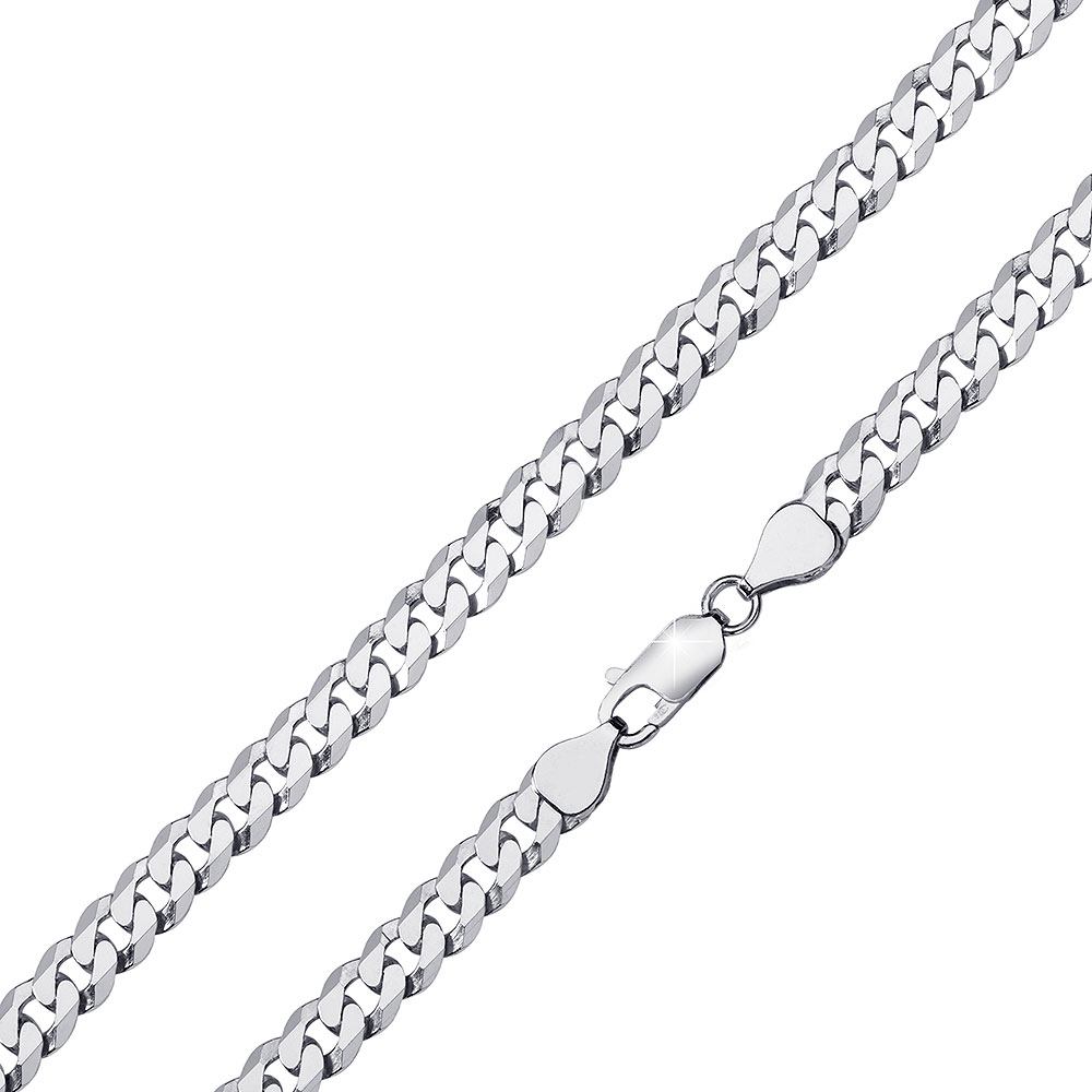 Kette Panzer 925 Silber rhodiniert 45 cm Karabiner Kette Panzer 925 Silber rhodiniert 50 cm Karabiner