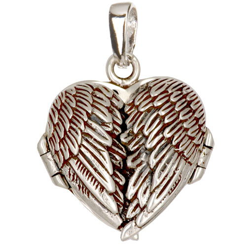 Anhänger Flügel Herz Medaillon 925 Silber Anhänger Flügel Herz Medaillon 925 Silber