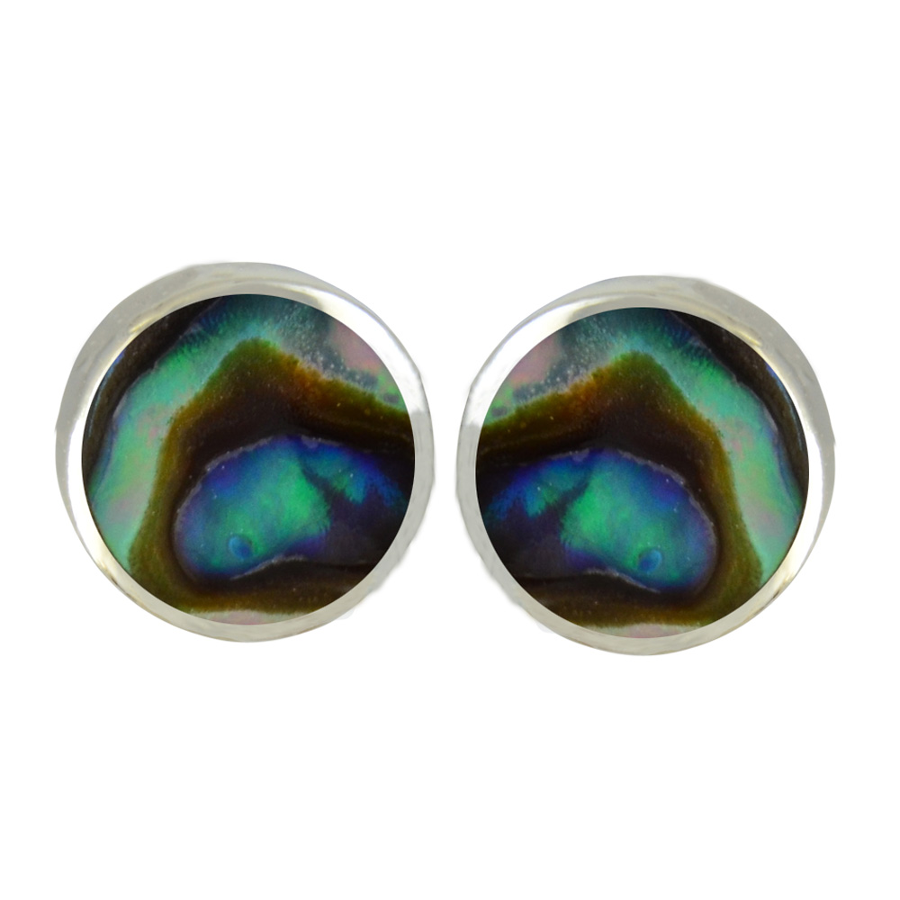 Ohrstecker Abalone 6 mm 925 Silber rhodiniert Ohrstecker Abalone 6 mm 925 Silber rhodiniert