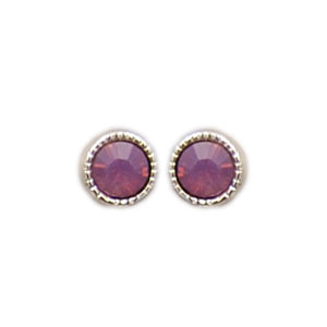 Ohrstecker Kristall 3mm in Cyclamen Opal