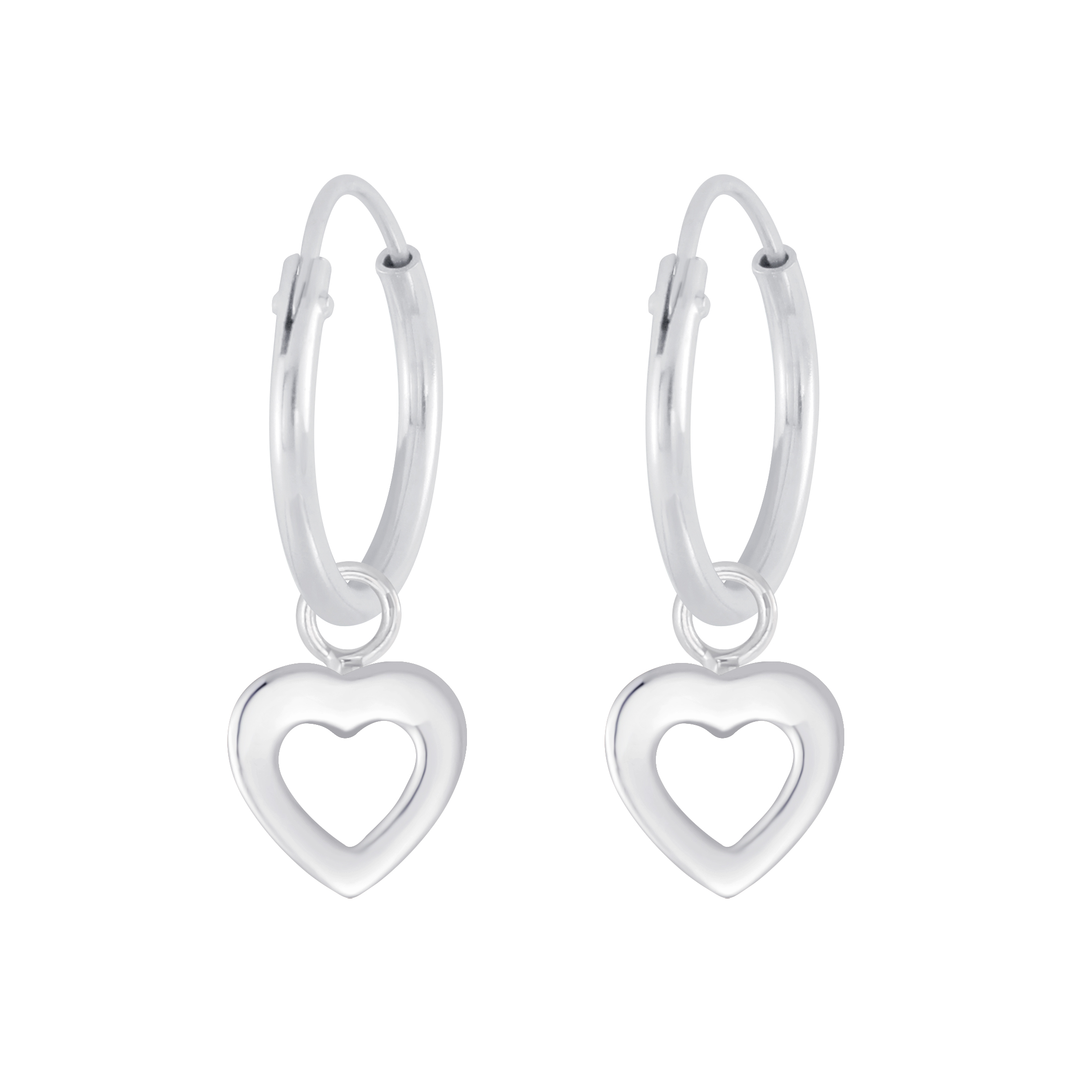 Creole cut out Herz 925 Silber e-coated