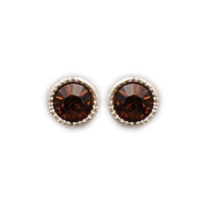 Ohrstecker Kristall 3mm in Smoked Topaz Ohrstecker Kristall 3mm in Smoked Topaz