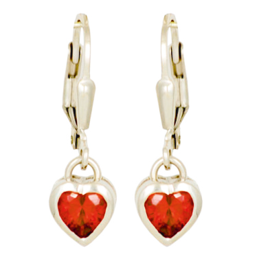 Ohrhänger Kristallherz rot 925 Silber Ohrhänger Kristallherz rot 925 Silber