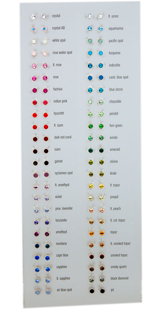 Display Ohrstecker Kristall 3mm 48 Paar