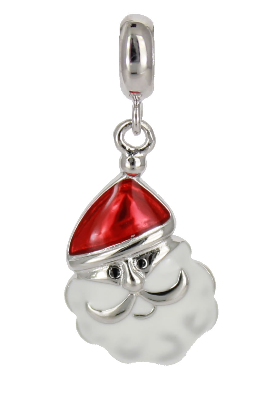 Anhänger Weihnachtsmann Face 3D 925 Silber