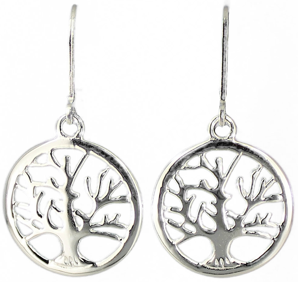 Ohrhänger Tree of Life 20 mm 925 Silber e-coated Ohrhänger Tree of Life 20 mm 925 Silber e-coated