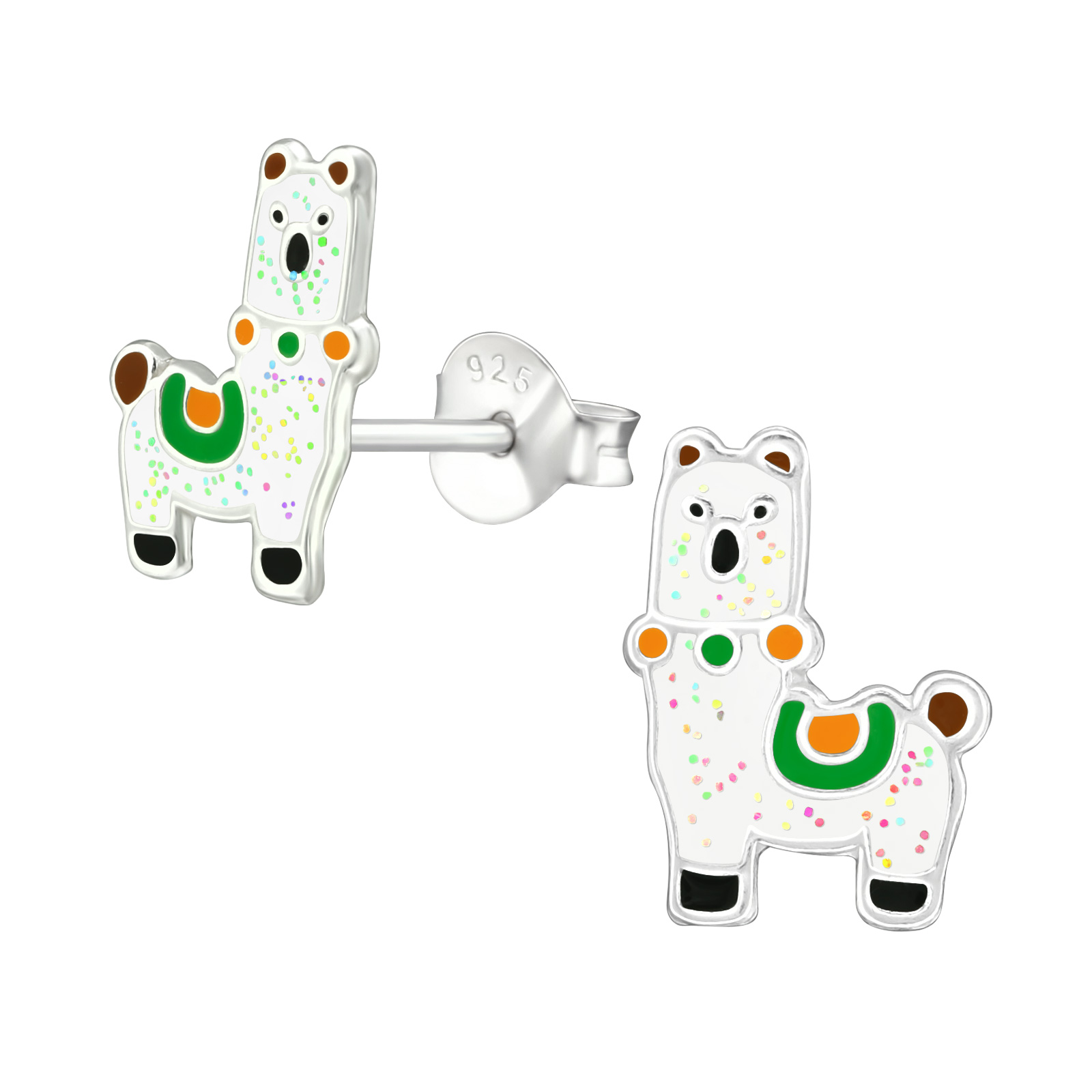 15004_LAMA Ohrstecker Lama 925 Silber e-coated
