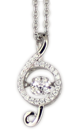 Kette Note Dancing Diamond rhodiniert 925 Silber 45 cm + 3,5 cm Verlängerung Kette Note Dancing Diamond rhodiniert 925 Silber 45 cm + 3,5 cm Verlängerung