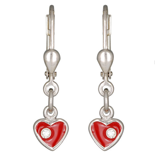 ohrhanger-herz-rot-mit-zirkon-925-silber-e-coated-14583-22141 Ohrhänger Herz rot mit Zirkon 925 Silber e-coated