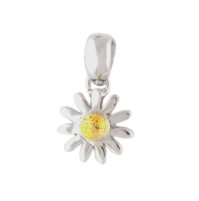 Blüten Anhänger mit goldener Mitte 925 Silber Blüten Anhänger mit goldener Mitte 925 Silber